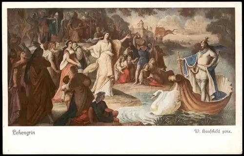 Lohengrin von W. Hauschild pinx., Künstlerkarte Art-Postcard 1920
