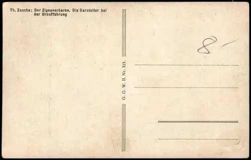 Künstlerkarte Kunstwerk Künstler Maler Th. Zasche: Der Zigeunerbaron 1910