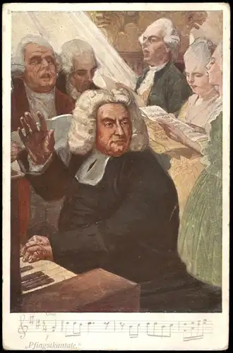 Pfingstkantate von Bach (Künstlerkarte Wiener Künstler-Postkarte) 1914