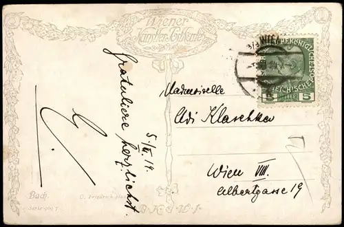 Pfingstkantate von Bach (Künstlerkarte Wiener Künstler-Postkarte) 1914