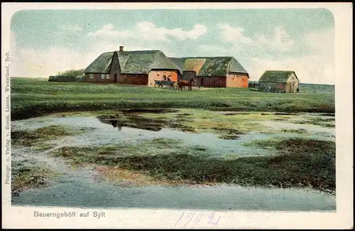 Ansichtskarte Sylt Bauerngehöft auf Sylt 1906