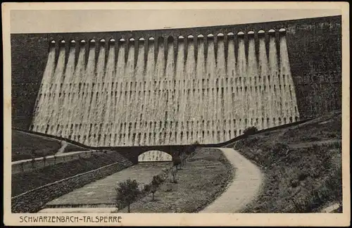 Ansichtskarte Forbach (Baden) Schwarzenbach-Talsperre, Überlauf 1930