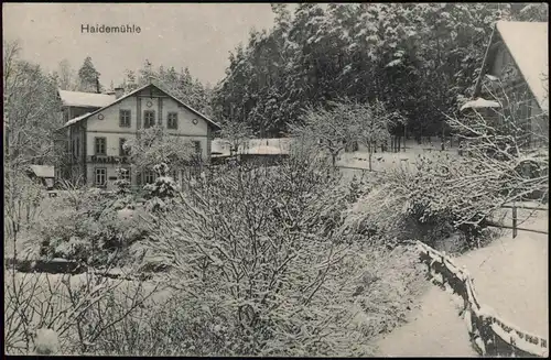 Ansichtskarte Langebrück-Dresden Haidemühle im Winter 1926