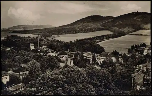 Ansichtskarte Löbau Löbauer Tal - Viadukt, Fabriken - Fotokarte 1929