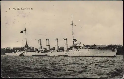 Schiffe/Schifffahrt - Kriegsschiffe (Marine) S. M. S. Karlsruhe 1913