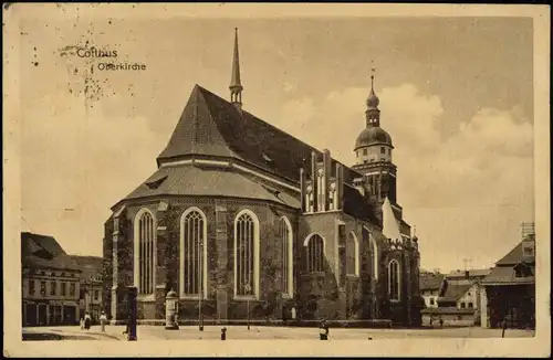 Ansichtskarte Cottbus Oberkirche 1922  gel. Stempel Cottbus