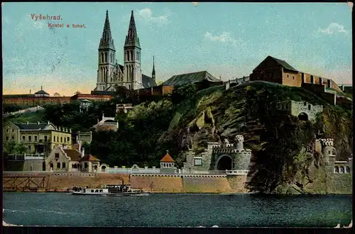 Postcard Wyschehrad-Prag Vyšehrad Praha Kostel a tunel 1912