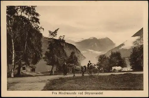 Postcard Norwegen Allgemein Fra Mindresunde ved Strynsvandet Norge 1913
