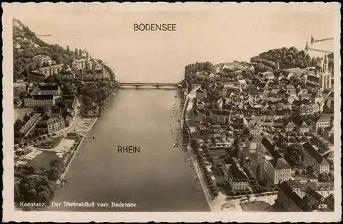 Ansichtskarte Konstanz Aus der Vogelschau - Künstlerkarte 1930