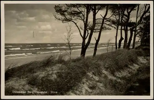 Postcard Berg Dievenow Dziwnów Strand, Düne - Pommern 1933