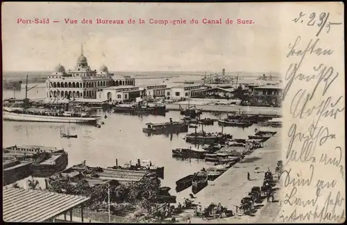 Port Said بورسعيد (Būr Saʻīd) Quai/Hafen Schiffe Suez-Kanal 1906