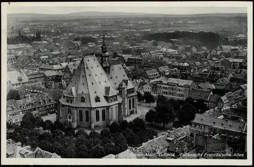 Ansichtskarte Hanau Luftbild. Teilansicht Französische Allee 1936