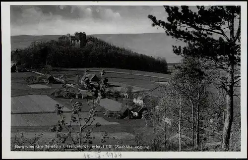 Greiffenberg Gryfów Śląski Burgruine Greiffenstein - Isergebirge 1929