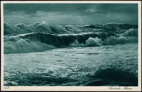Ansichtskarte Sylt Wellenspiel bei Sturm Naturstudie Insel Sylt 1926