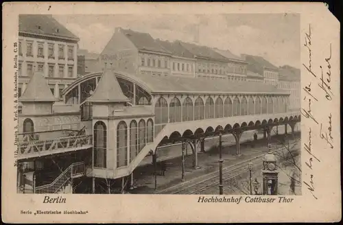 Ansichtskarte Kreuzberg-Berlin Hochbahnhof Cottbuser Thor Kottbuser Tor 1902