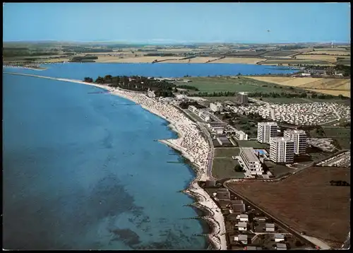 Großenbrode Luftbild mit Appart Hotel Miramar, Ostseebad Strand 1983/1976