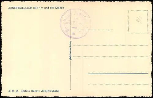 Lauterbrunnen JUNGFRAUJOCH und der Mönch Bergsteiger Fotokarte 1929