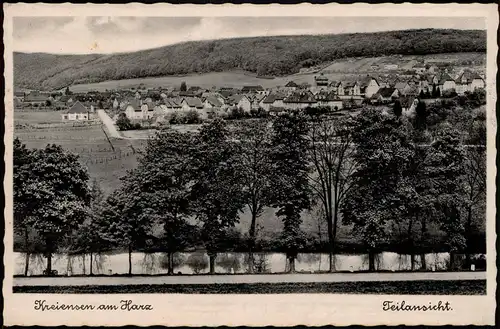 Ansichtskarte Kreiensen Teilansicht 1942  gel. roter Nachgebühr Stempel