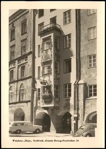 Innsbruck Weinhaus Happ Altstadt Herzog-Friedrichstr. 14, VW Käfer 1950