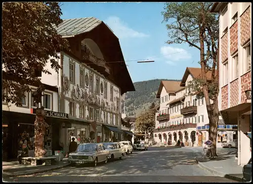 Ansichtskarte Oberammergau Dorfstraße mit Geburtshaus von Ludwig Thoma 1972