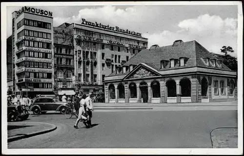 Frankfurt am Main Hauptwache, Autos - Hochhaus Frankfurter Rundschau 1956