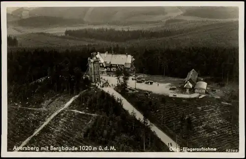 Ansichtskarte Auersberg (Erzgebirge) Luftbild Unterkunftshaus 1938
