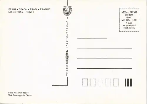 Prag Praha Letiště Praha Ruzyně Flughafen Airport Multi-View-Postcard 1980