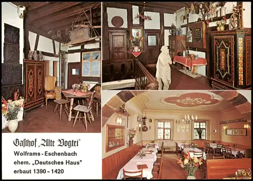 Wolframs-Eschenbach Mehrbild-AK Gasthof Alte Vogtei ehem. „Deutsches Haus" 1975