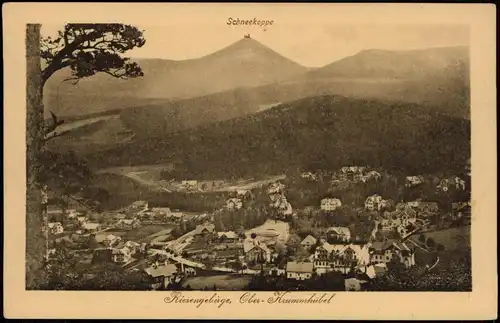 Postcard Krummhübel Karpacz Totale mit Schneekoppe 1922