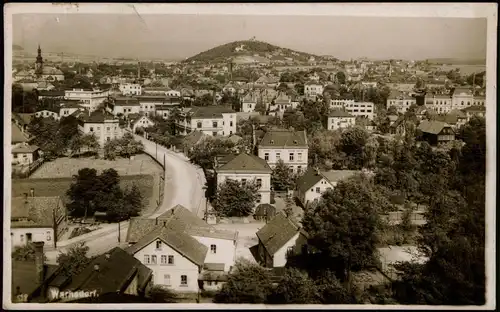 Postcard Warnsdorf Varnsdorf Straßenpartie und Stadt - Fotokarte 1936