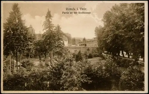 Ansichtskarte Remda-Teichel Partie an der Stadtmauer 1933