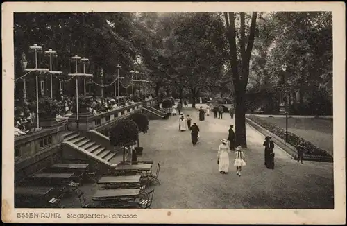 Ansichtskarte Südviertel-Essen (Ruhr) Stadtgarten-Terrasse 1917