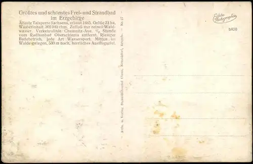 Neustädtel-Schneeberg (Erzgebirge) Strandbad am Neustädter See 1937