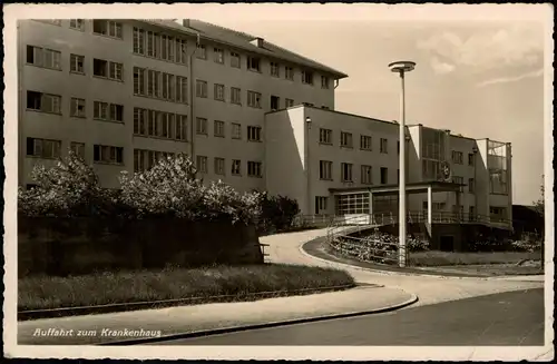 Ansichtskarte Rüppurr-Karlsruhe Auffahrt Krankenhaus 1940