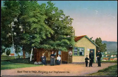 Ansichtskarte Bad Thal (Thüringen)-Ruhla Eingang zur Tropfsteinhöhle 1928
