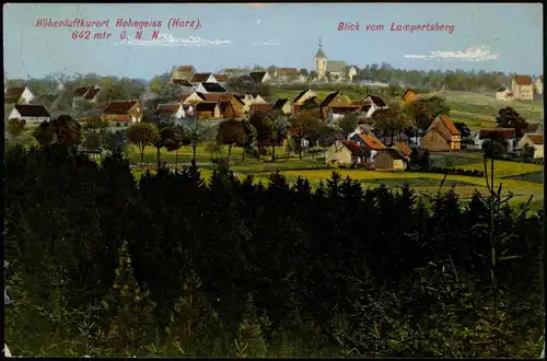 Ansichtskarte Hohegeiß-Braunlage Blick vom Lampertsberg 1913