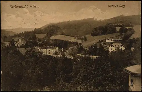 Postcard Görbersdorf in Schlesien Sokołowsko Unteres Dorf 1926