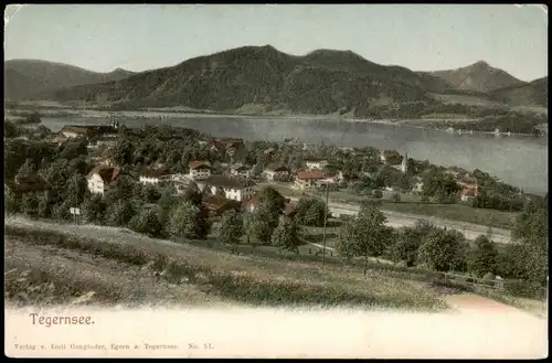 Ansichtskarte Tegernsee (Stadt) Panorama-Ansicht 1907   gel. als Soldatenpost