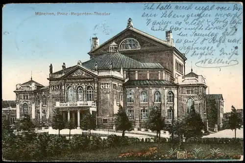 Ansichtskarte München Partie am Prinz-Regenten-Theater 1910