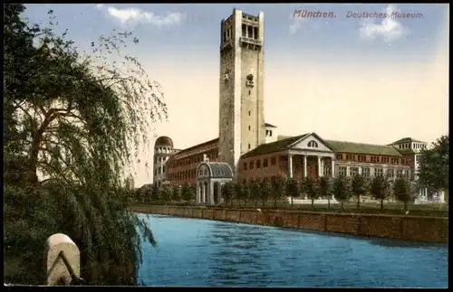 Ansichtskarte München Isar Partie Deutsches Museum 1922