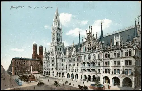 Ansichtskarte München Altes Rathaus HELIOCOLORKARTE 1910