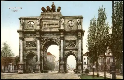 Ansichtskarte München Strassen Partie am Siegestor 1910