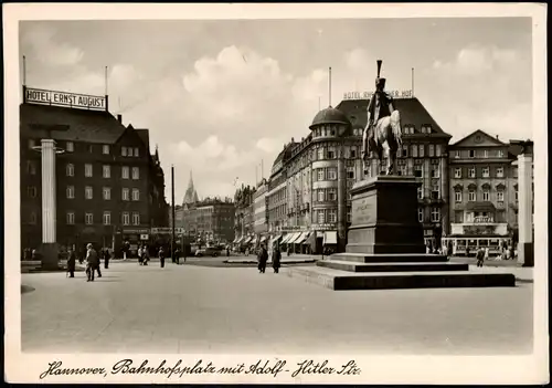 Ansichtskarte Hannover Bahnhofstrasse im Propaganda-Schmuck 1940