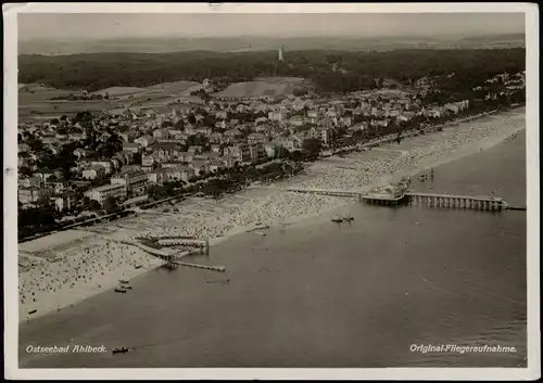Ansichtskarte Ahlbeck (Usedom) Luftbild mit Hinterland 1932
