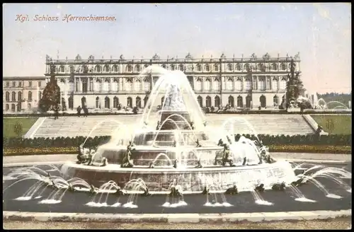 Ansichtskarte Chiemsee Kgl. Schloss Herrenchiemsee, Castle in Bavaria 1908