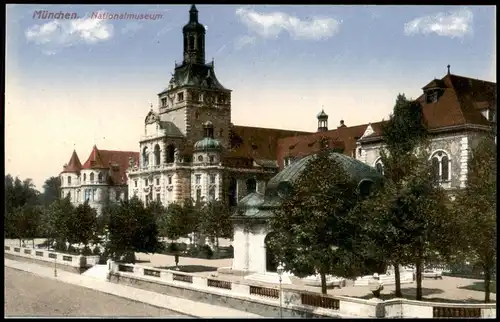 Ansichtskarte München Partie am Nationalmuseum 1922