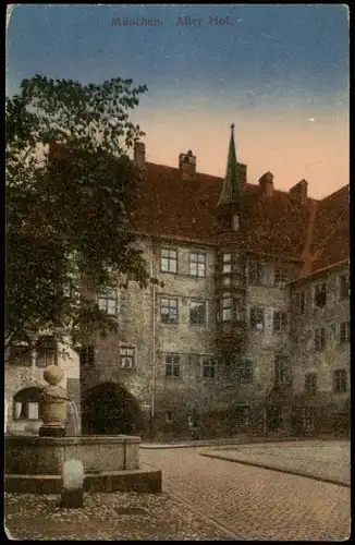 Ansichtskarte München Alter Hof 1917   1.Weltkrieg Feldpost Stempel Freilassing
