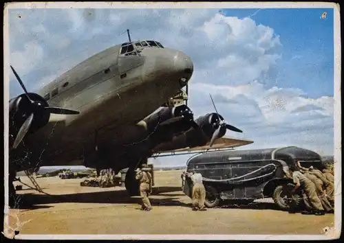 JUNKERS STUKAS UND LUFTTRANSPORTER Flugzeug Airplane Avion betanken 1940