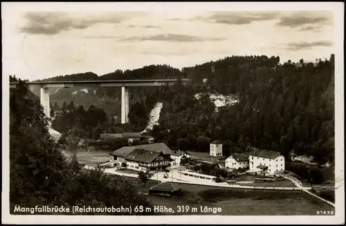 Ansichtskarte Weyarn Mangfallbrücke - Straßenpartie 1938