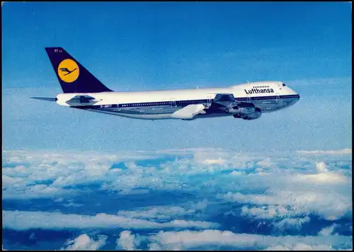 Ansichtskarte  Flugzeug Airplane Lufthansa B747 (Jumbo-Jet) 1980